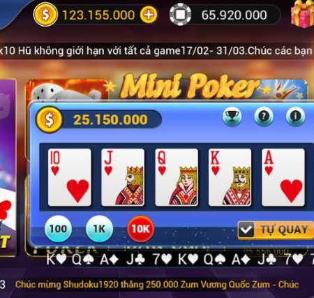 Cách chơi Mini Poker cơ bản và top 3 luật chơi cơ bản